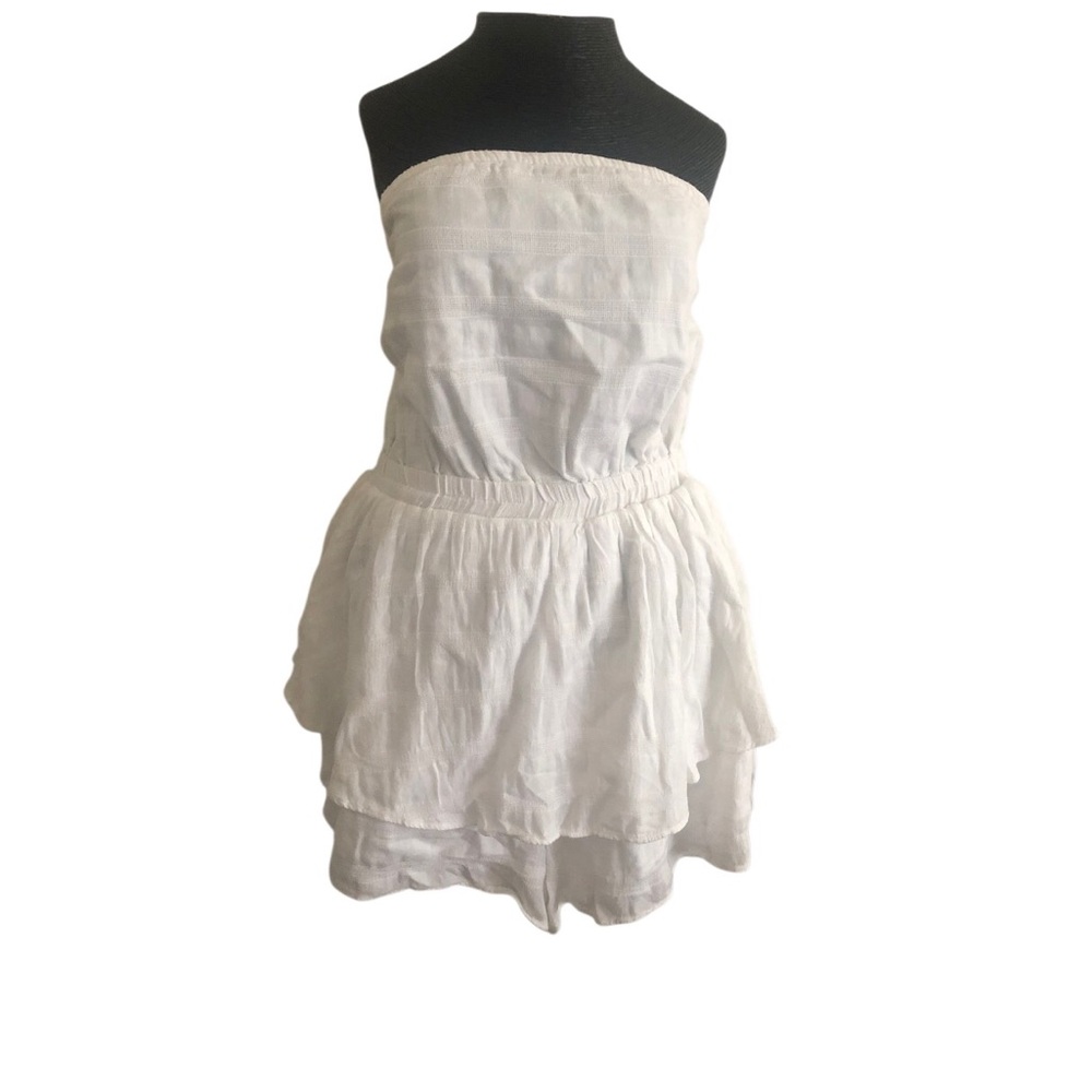 NWT American Eagle Outfitters White Strapless Tiered Romper
